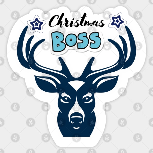 CHRISTMAS DEER BOSS Sticker by O.M design